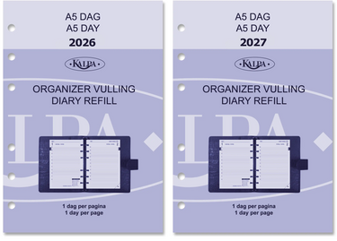 6301-26-27 210 x 144 mm A5 Planner Refills 1 day per page complete 2026 2027 NL EN
